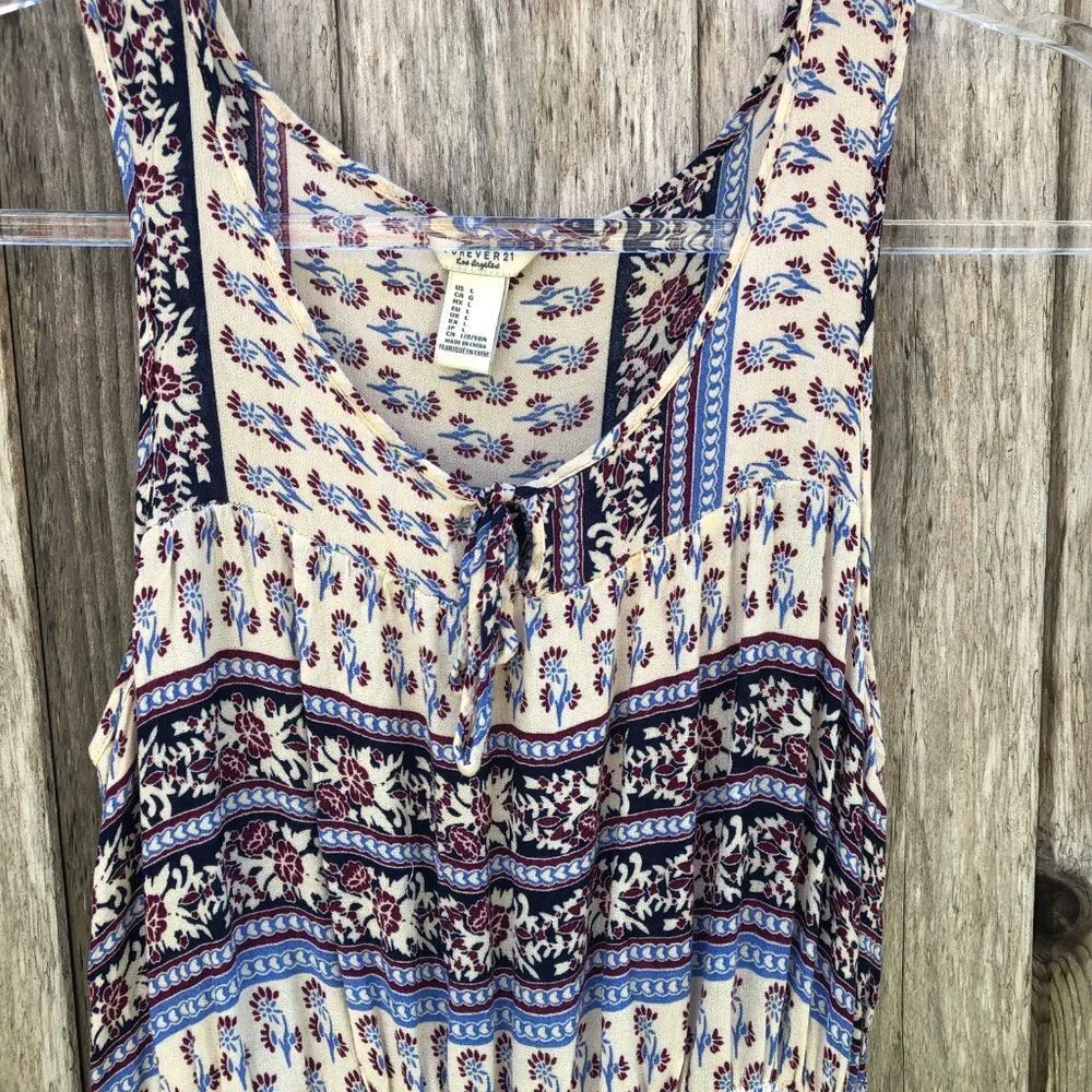 Forever 21 Floral Sleeveless Dress Large